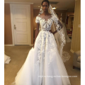 Alibaba Сексуальные Невесты Платье Иллюзия Шеи Белый Кружева Аппликация Свадебные Платья Свадебные Платья 2017